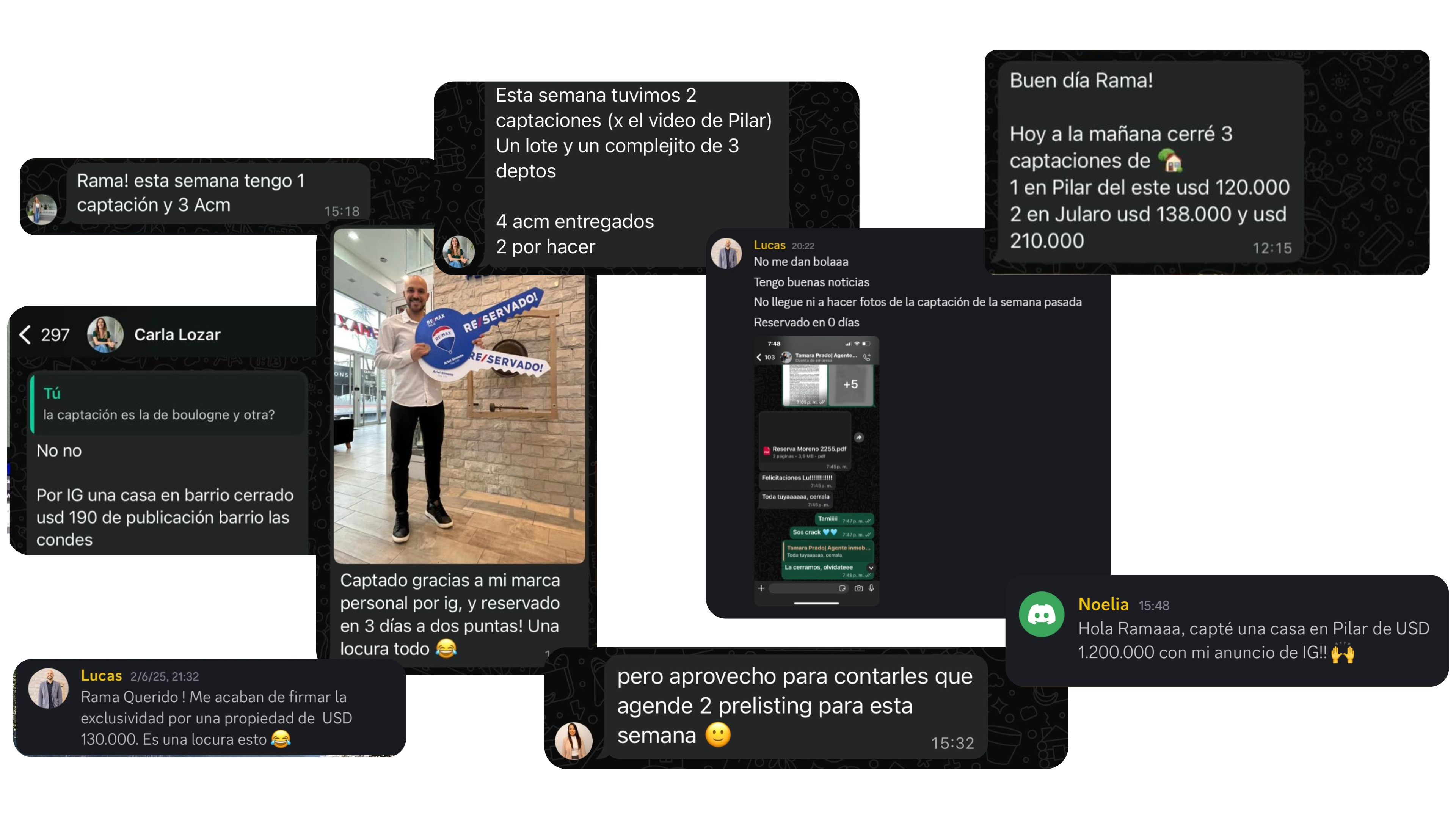 Mensajes de clientes con resultados